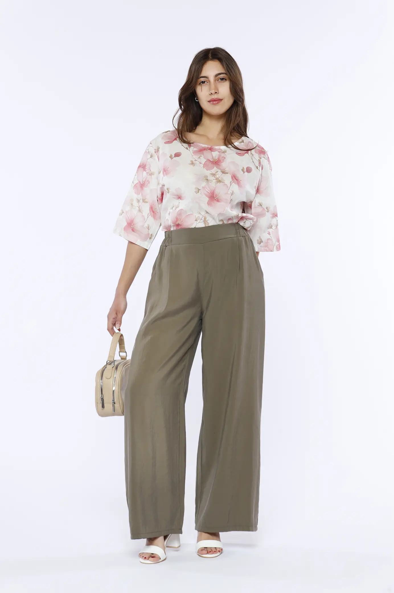 PANTALONE fresco e comodo pull on a zampa larga con tasche laterali ONEWORLD HYBRID